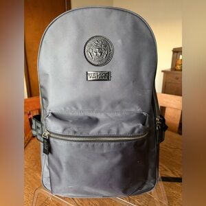 Versace Promotional Backpack Nylon Zip Around Black/Grey Unisex